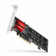 PCEM2-ND PCE-E 3.0 8x - dual M.2 NVMe M-key slot adapter w. dataswitch, SP & LP, up to 110mm SSD