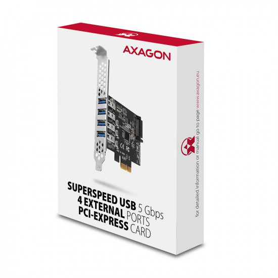 AXAGON PCEU-43RS PCIe A dapter 4x USB3.0 UASP V