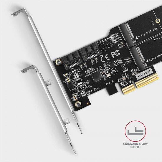 AXAGON PCES-SA4M2 PCIe controller 2x port + M.