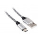 Cable USB 2.0 wire TYP E-C A Male 1.0m black-silver