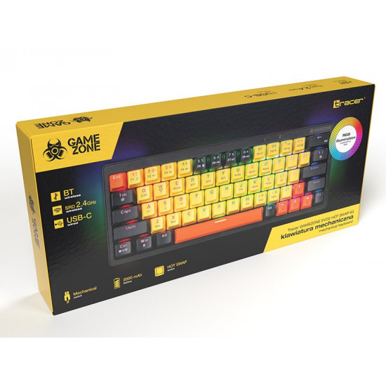 Mechanical keyboard Gamezone EVO2 HOT SWAP 63 (yellow)