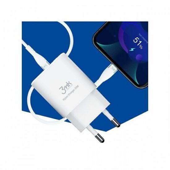 Charger 20W 1xUSB-C +USB-A PD QC White