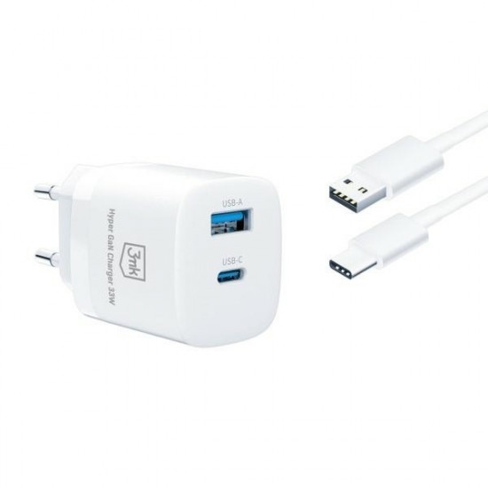 Charger 33W GaN PD 1xUSB-A+1xUSB-A