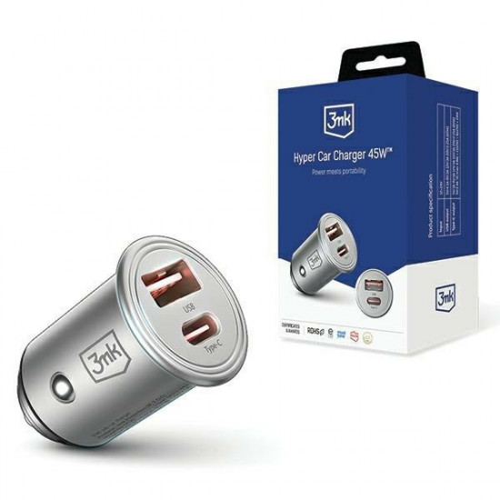 Car charger 45W 1xUSB-C +USB-A