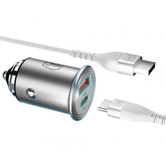 Car charger 45W 1xUSB-C +USB-A