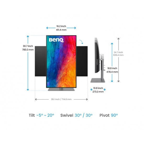 Monitor 31.5 inches PD3225U LED 5ms/2K/2000:1/HDMI/Black