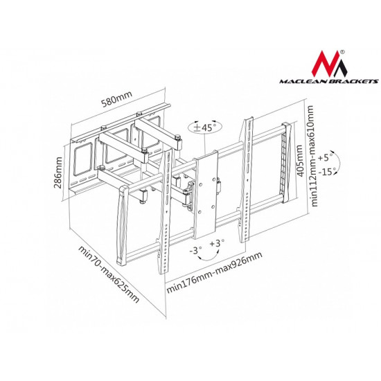 TV holder 60-100 MC-679 to 80kg for flat and curved TV