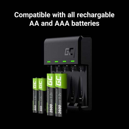 VitalCharger charger 4x Batteries AA 2000mAh