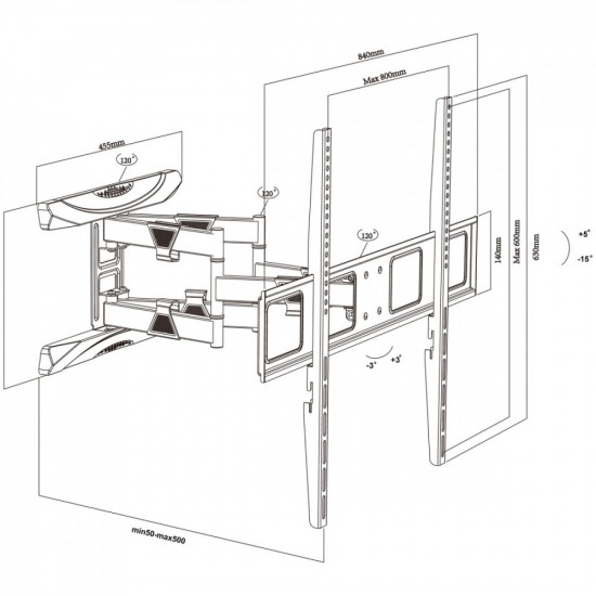 TV Wall Mount 43-100& 39 & 39 MC-423 80kg