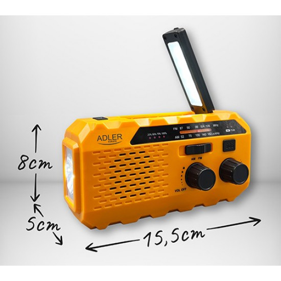 Solar radio with hand crank AD1197