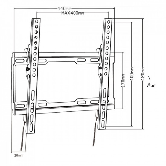 TV Wall Mount 32-70& 39 & 39 45kg MC-412 VESA 400x40