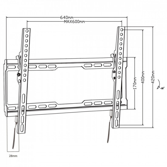 TV Wall Mount 32-80& 39 & 39 45kg MC-413 VESA 600x40