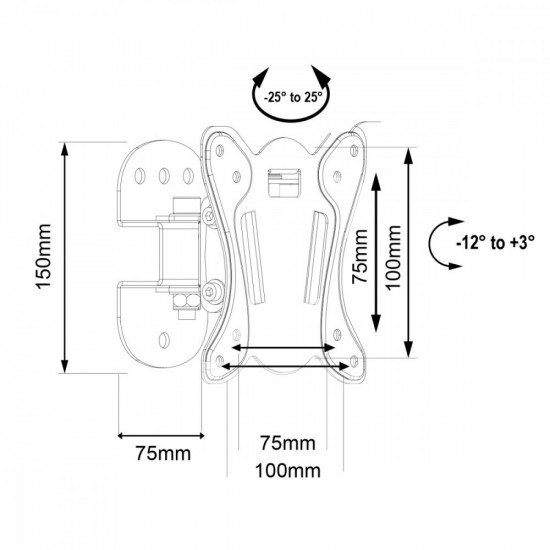 TV WAll Mount 13-32& 39 & 39 30kg MC-415 VESA100x100