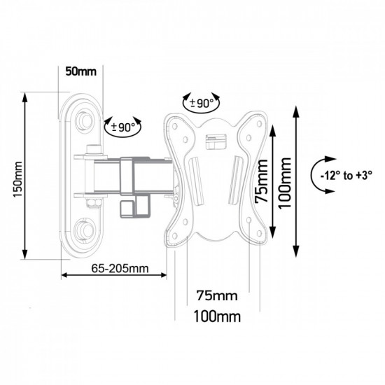 TV wall mount 13-32& 39 & 39 MC-416 30kg VESA100x100