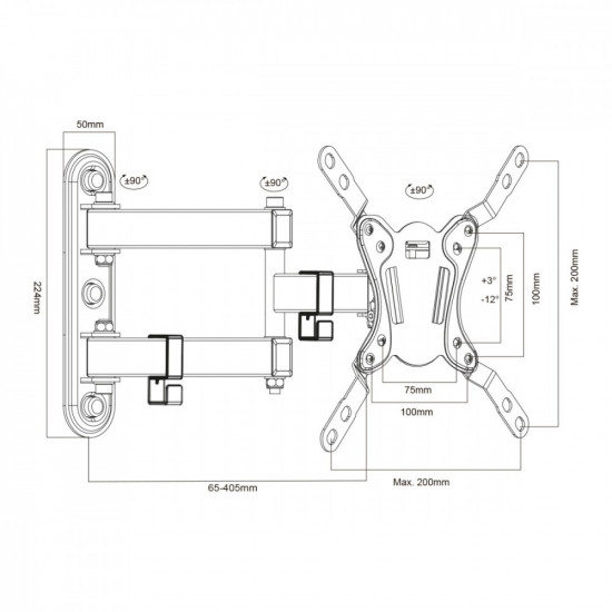 TV/Monitor wall mount 23-43& 39 & 39 30kg MC-418