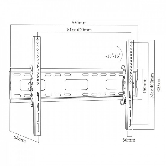 TV Wall Mount 37-90& 39 & 39 80kg MC-421 VESA 600x40