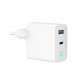 GaN USB-A USB-C Charger LED 65W PD QC3.0 white