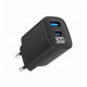 GaN Charger USB-A USB-C LCD 30W PD QC3.0 black