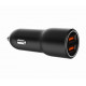 Car charger 2xUSB-A QC3.0 36W black