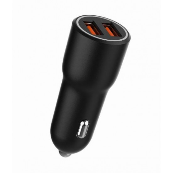 Car charger 2xUSB-A QC3.0 36W black