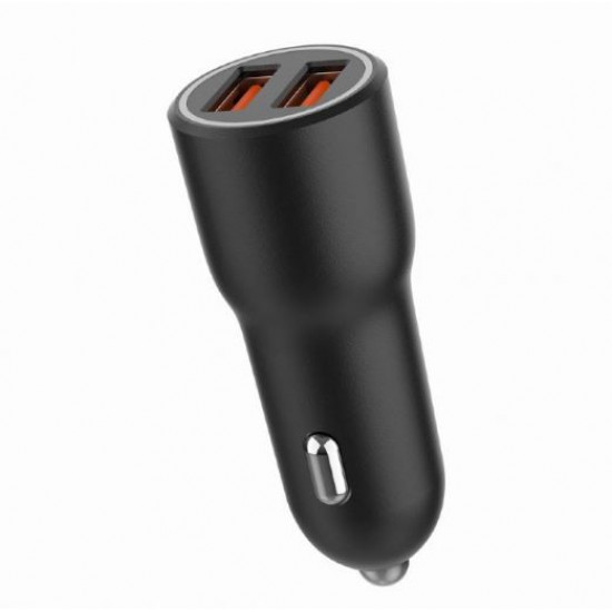 Car charger 2xUSB-A QC3.0 36W black