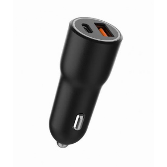 Car Charger USB-A/USB/C 38W PD black