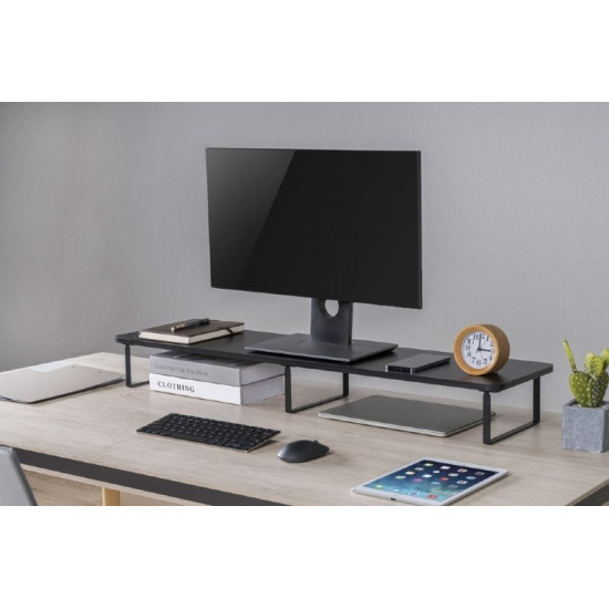 Monitor stand for 2 screens rectangle black