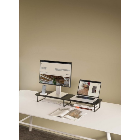 Monitor stand for 2 screens rectangle black