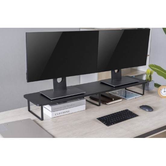 Monitor stand for 2 screens rectangle black