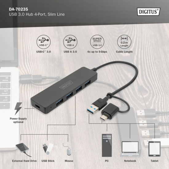 USB 3.0 Hub, 4-port DA-70235