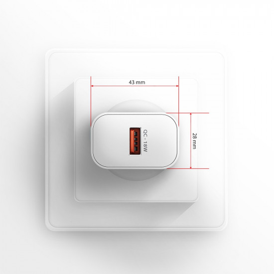 ACU-QC18W QC wall charg er 18W 1x port USB-A wh