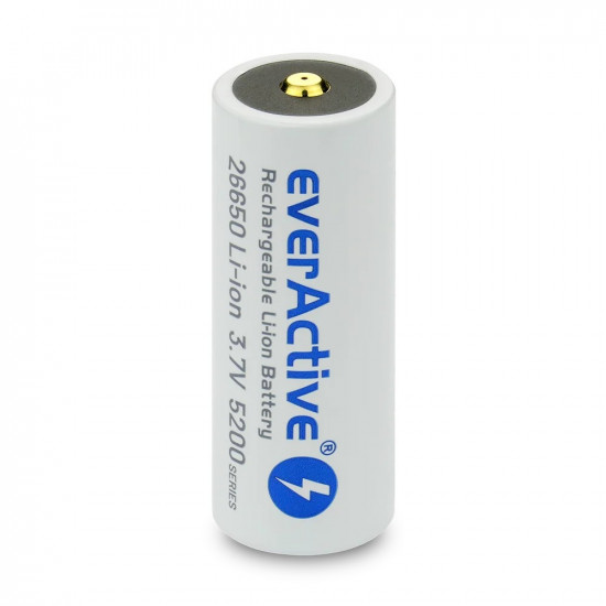 Rechargeble battery 26650 3,7V Li-ion 5200 mAh micro USB