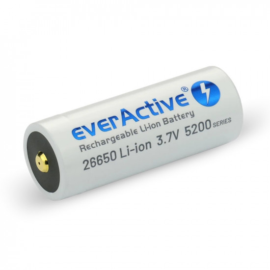 Rechargeble battery 26650 3,7V Li-ion 5200 mAh micro USB