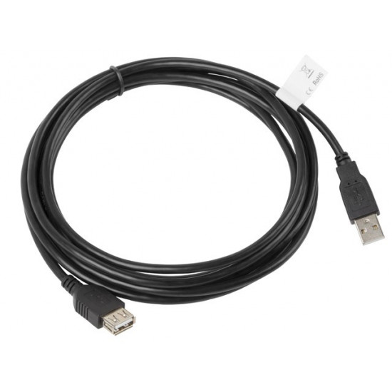 Extension cable USB 2.0 AM-AF black 3M