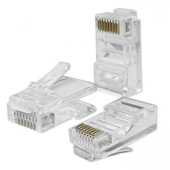 RJ45 through connector plug,CAT5e,UTP,100pcs