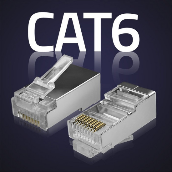 RJ45 through connector plug,CAT6,FTP,100 pcs