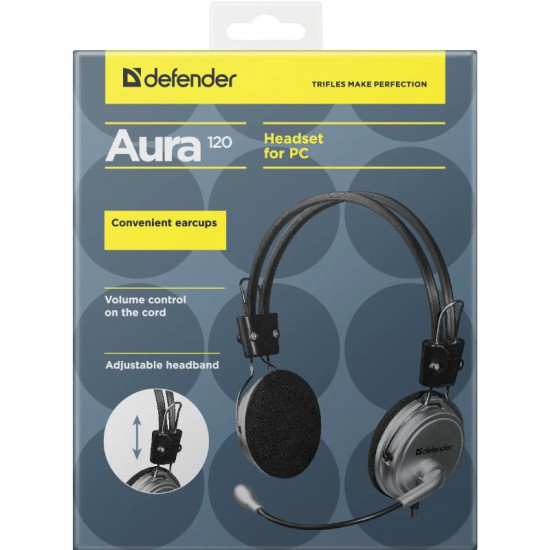 HEADPHONES WITH MICROPH ONE AURA 120 BLACK