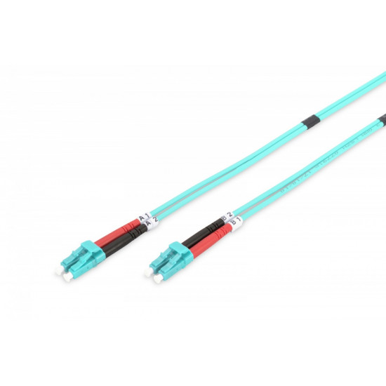 Patch cord FO LC/LC, dplx, MM 50/125, OM3, LSOH, 1m, turquoise