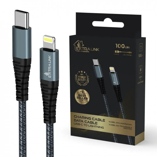 Cable USB Type-C to Lightning Smart Life 1m black