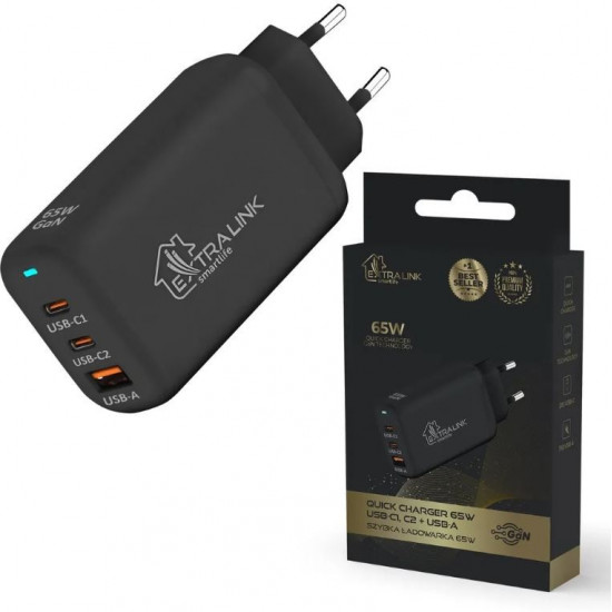  adowarka Smart Life Fast Charger 65W GaN 2x USB-C, USB-A