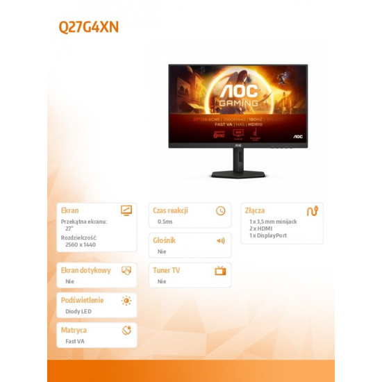 Monitor Q27G4XN 27 cali Fast VA 180Hz HDMIx2 DP Pivot