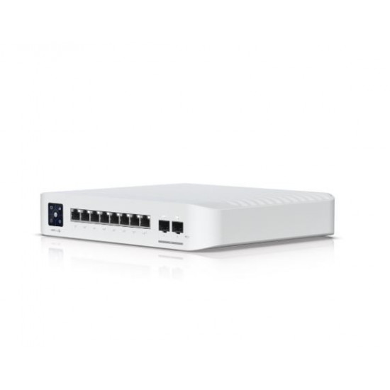 Switch UniFi 8 PoE USW-PRO-8-POE, 6 ports 1 GbE PoE+, 2 ports 1 GbE PoE++, 2 ports 10G SFP+, 120W