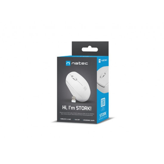 Mouse Natec Stork Optical white 1600 DPI