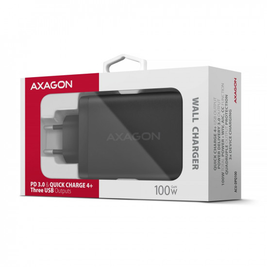 ACU-DPQ100 GaN 3xport wall charger 100W black