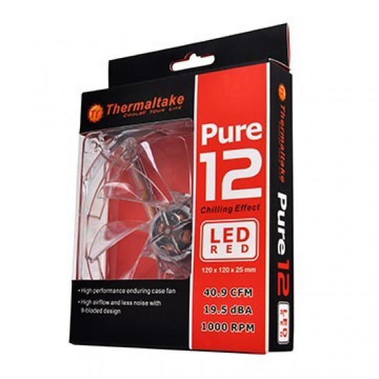 Case fan - Pure 12 LED Red (120mm, 1000 RPM) BOX 