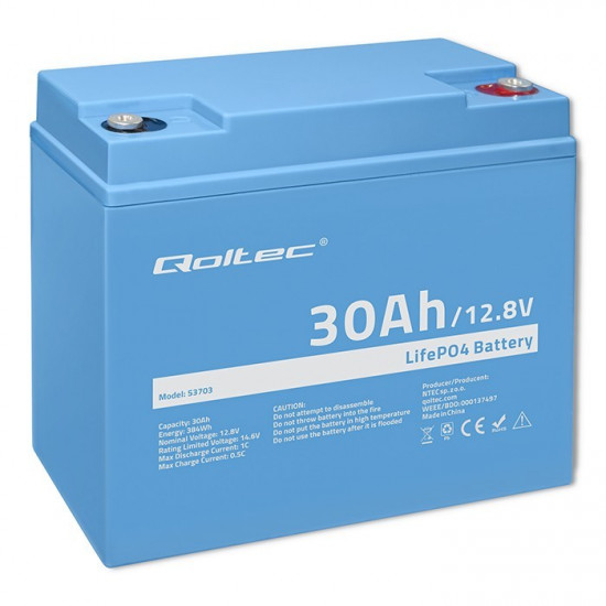 LiFePO4 battery 12.08V, 30Ah, 384Wh, BM