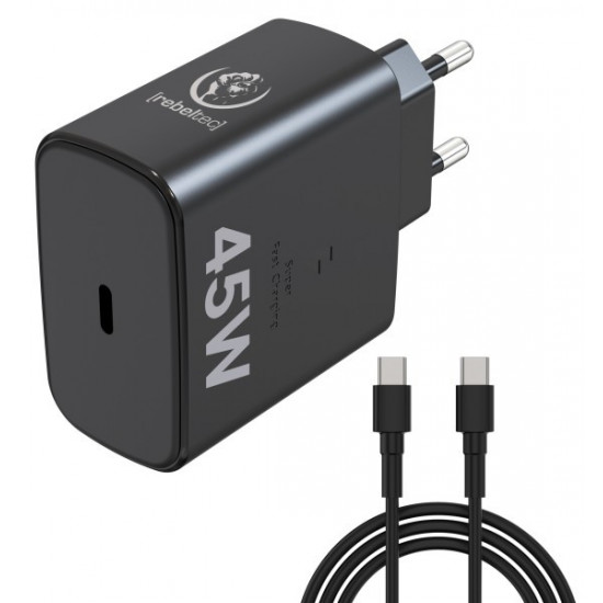 Fast charger PD45W USB-C for notebooks, phones,