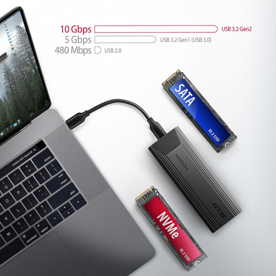 EEM2-GTS2 USB-C enclosu re Gen2 M.2 NVMe/SATA S