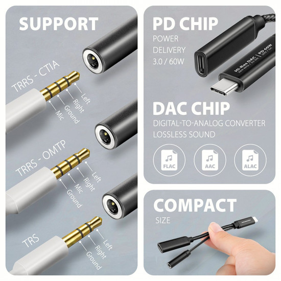 ADA-HCPD USB-C 32bit PD external sound adapter