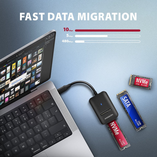 ADM2-CM USB-C adapter Gen 2 M.2 NVMe/SATA SSD